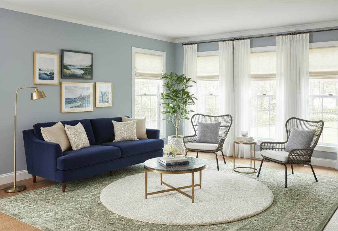 Идеальный дуэт: как жалюзи и шторы создают стильные комбинации